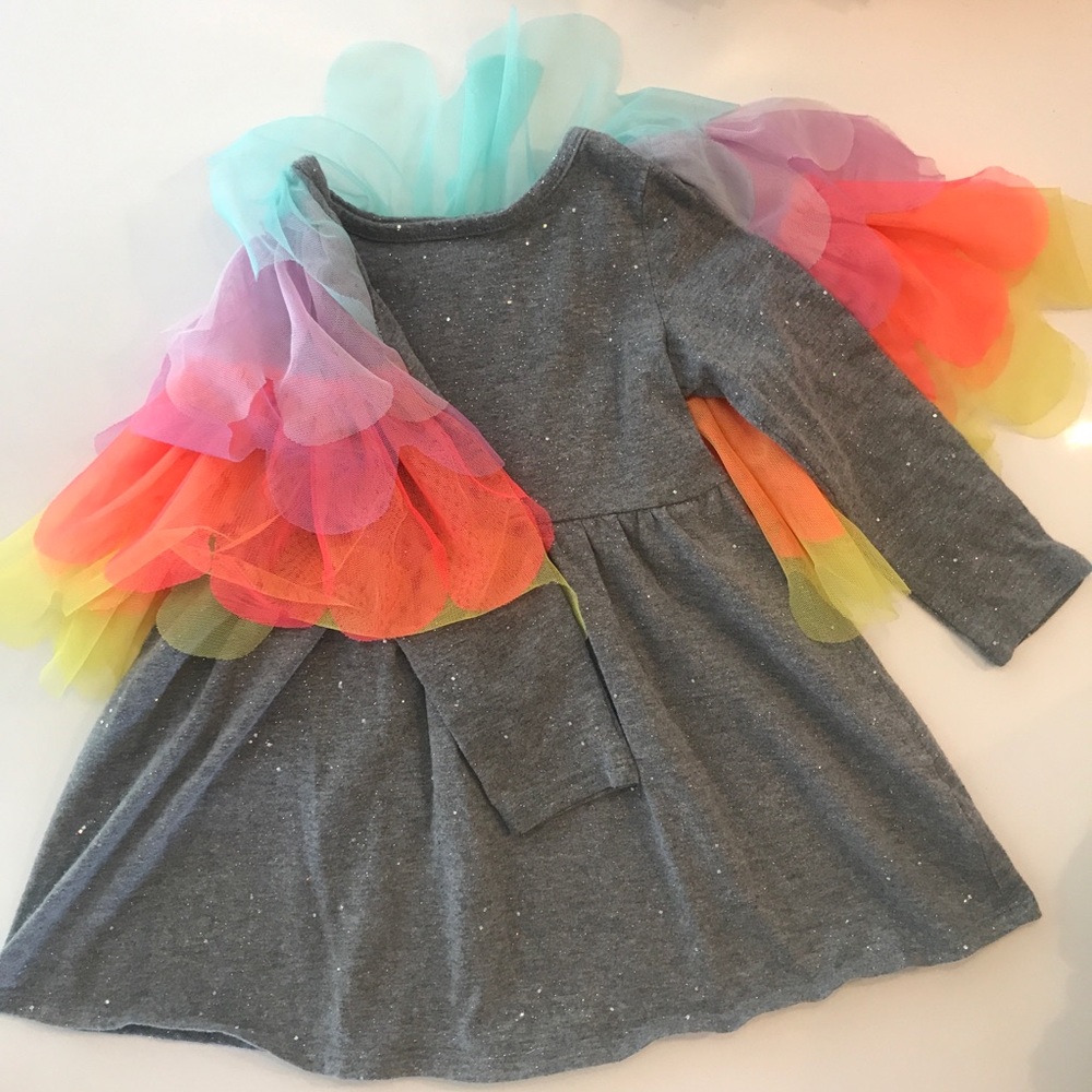 🌈 Rainbow wings toddler dress